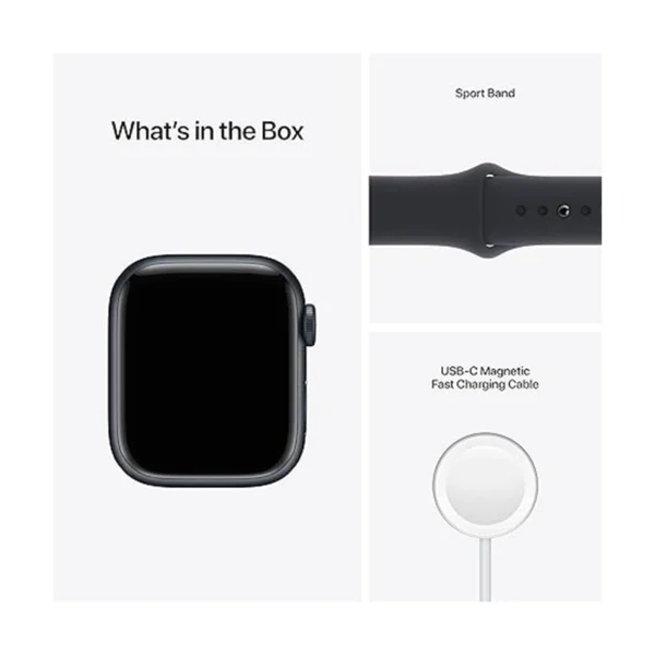 Apple Watch Series 7؛ ساعت هوشمند با نمایشگر بزرگ‌تر، شارژ سریع‌تر و طراحی مقاوم‌تر، مناسب برای کاربران فعال و علاقه‌مندان به سلامت و تناسب اندام.