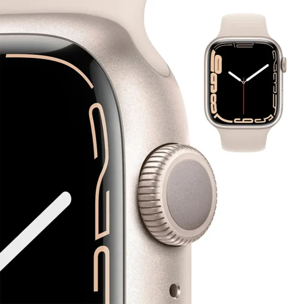 Apple Watch Series 7؛ ساعت هوشمند با نمایشگر بزرگ‌تر، شارژ سریع‌تر و طراحی مقاوم‌تر، مناسب برای کاربران فعال و علاقه‌مندان به سلامت و تناسب اندام.