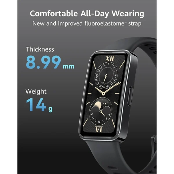Huawei Band 9؛ مچ‌بند هوشمند باریک با صفحه‌نمایش بزرگ AMOLED، امکانات پیشرفته سلامتی و عمر باتری عالی.