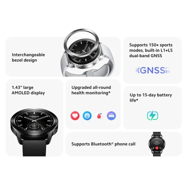 Xiaomi Watch S3؛ ساعت هوشمندی با طراحی کلاسیک، نمایشگر 1.43 اینچی و سیستم‌عامل HyperOS، مناسب برای کاربران اندرویدی، ورزشکاران و کسانی که به عمر باتری بالا اهمیت می‌دهند.