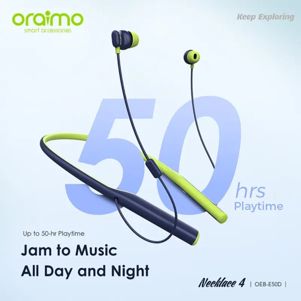 Oraimo Necklace 4 با کیفیت صدای بالا، طراحی سبک، حذف نویز ENC