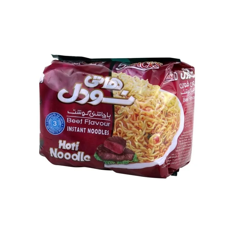 نودل گوشت هاتی‌کارا گلستان مقدار 75 گرم بسته 5 عددی