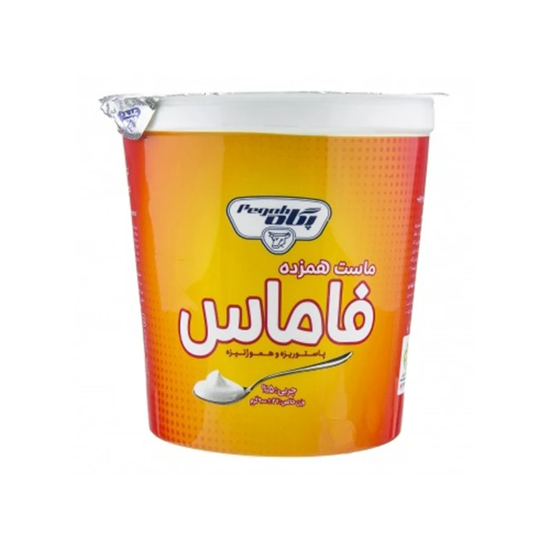 ماست همزده طعم دار پرچرب 900 گرمی پگاه