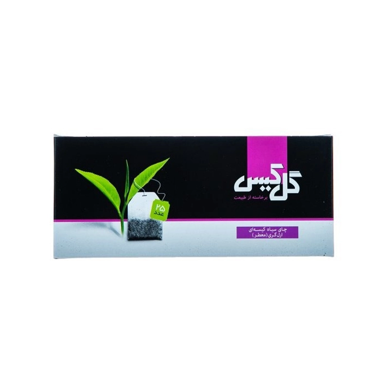 چای سیاه کیسه‌ای ارل‌گری معطر گل‌کیس بسته 25 عددی